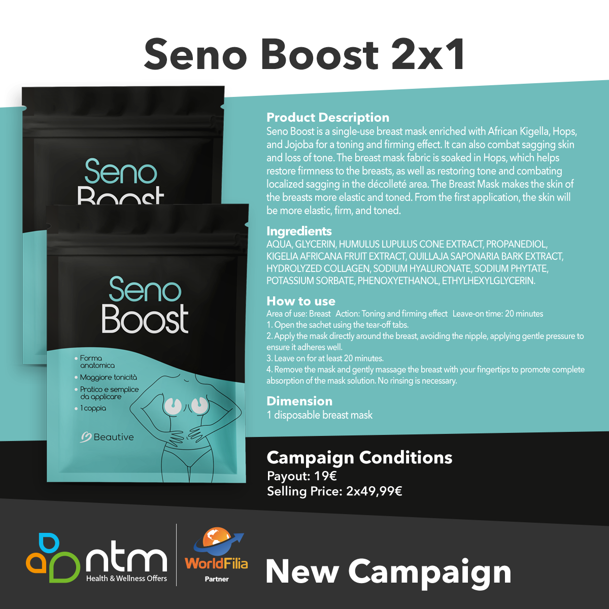 Seno Boost, maschera cosmetica per il décolleté
